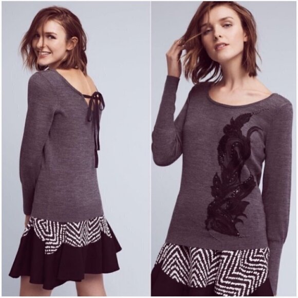 Anthro Angel Of The North Torie Tie-Back Sweater - Picture 1 of 7